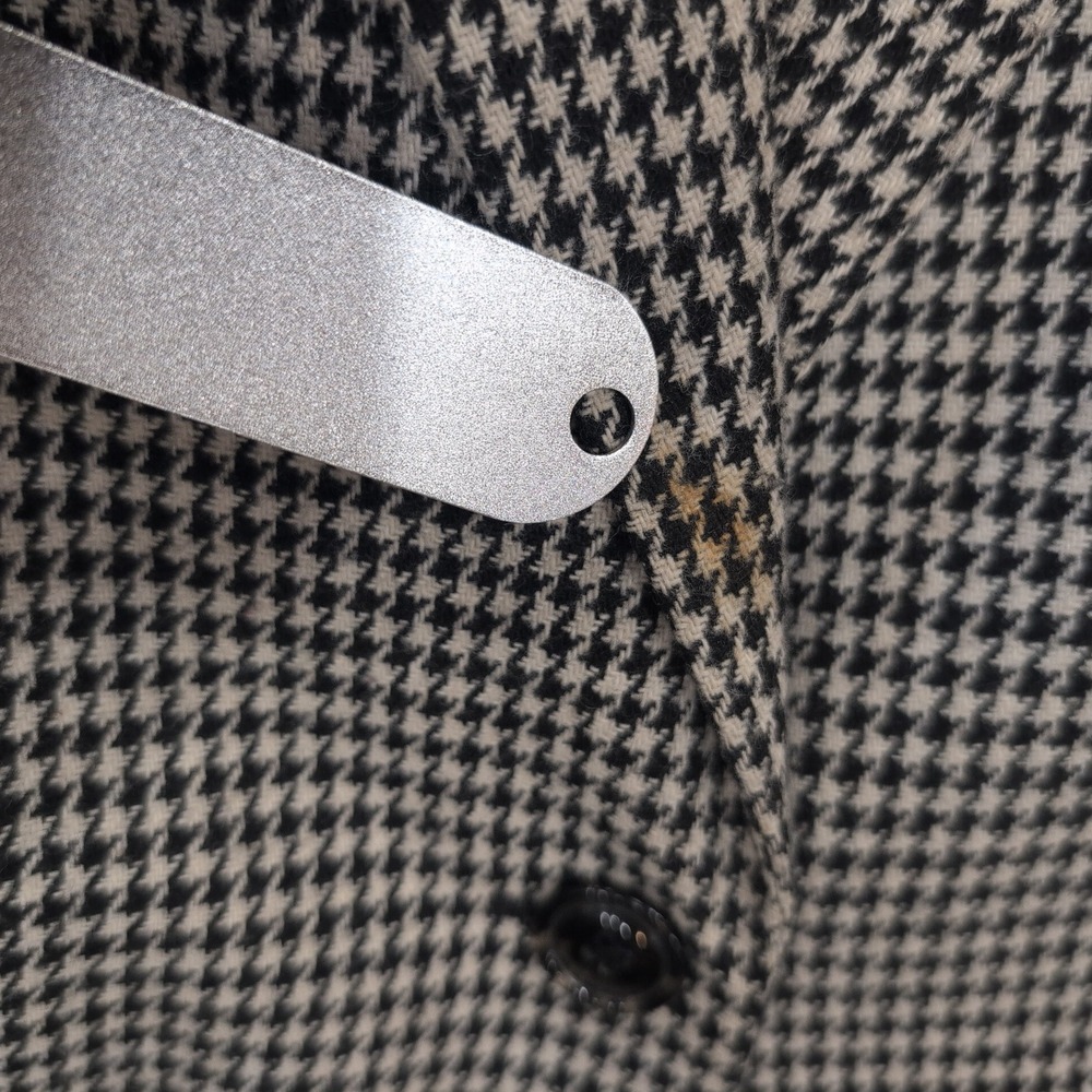 Sag Harbor Women's Houndstooth Blazer Size 14 Single Button Wool Blend - Picture 3 of 4
